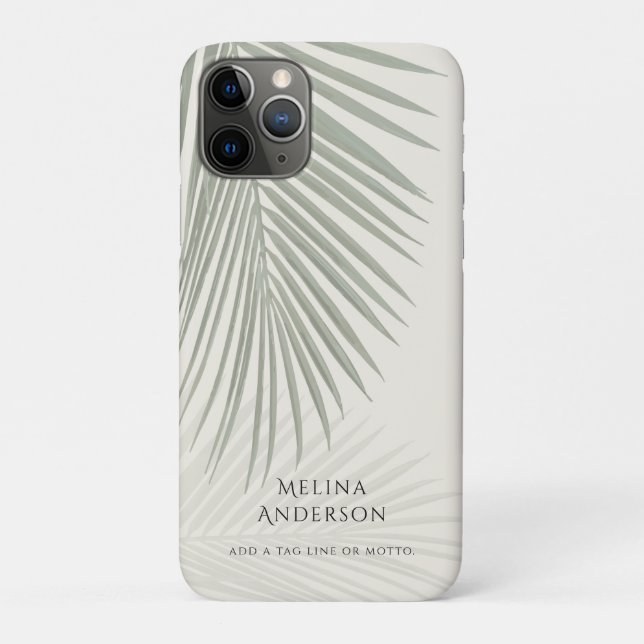 Tropical Palm Leaf Minimal Modern Case-Mate iPhone Case (Back)