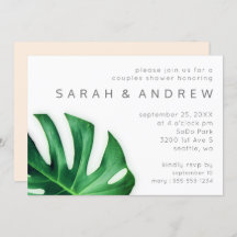 Tropical Palm Leaf Minimalist Couples Shower
