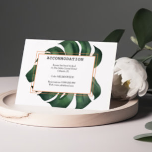 Tropical Palm Leaf Monstera Accommodation  Enclosure Card