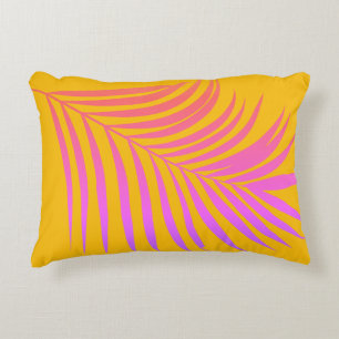 Tropical Palm Leaf Orange Yellow Pink Gift Decor Decorative Cushion