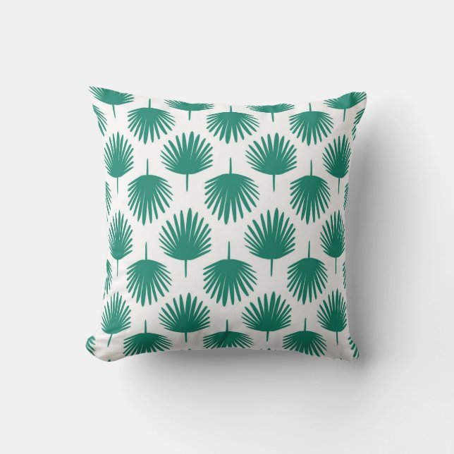 Tropical Palm Leaf Pattern Cushion (Front)