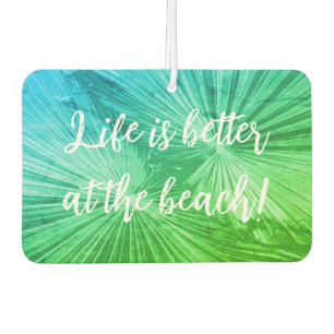 Tropical palm leaf photo green Emerald Sea car Car Air Freshener
