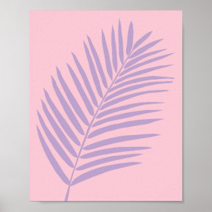 Tropical Palm Leaf Pink And Purple Poster
