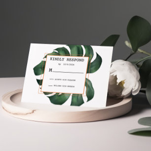 Tropical Palm Leaf Response Card RSVP
