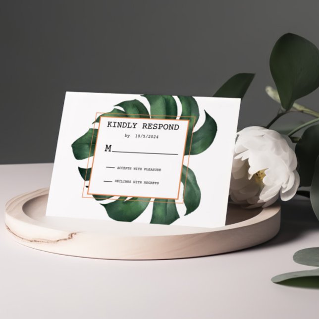 Tropical Palm Leaf Response Card RSVP (Creator Uploaded)