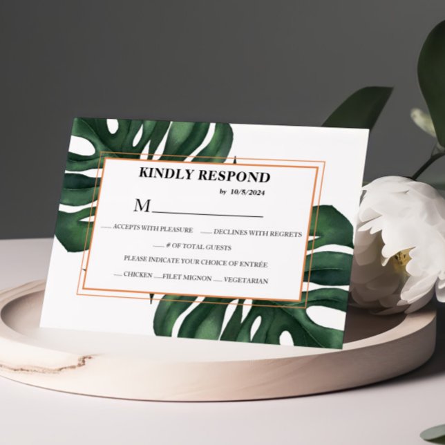 Tropical Palm Leaf Response Card RSVP (Creator Uploaded)