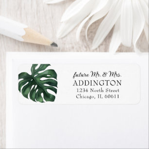 Tropical Palm Leaf Return Address Label