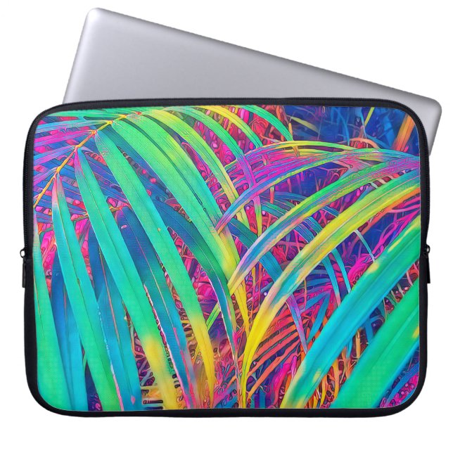 Tropical palm leaf texture background. Palm leaf i Laptop Sleeve (Front)