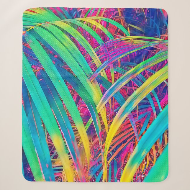 Tropical palm leaf texture background. Palm leaf i Sherpa Blanket (Front)