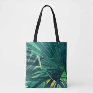Tropical palm leaf texture background, Striped of  Tote Bag
