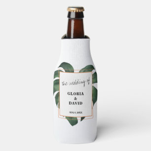 Tropical Palm Leaf  Wedding Bottle Cooler