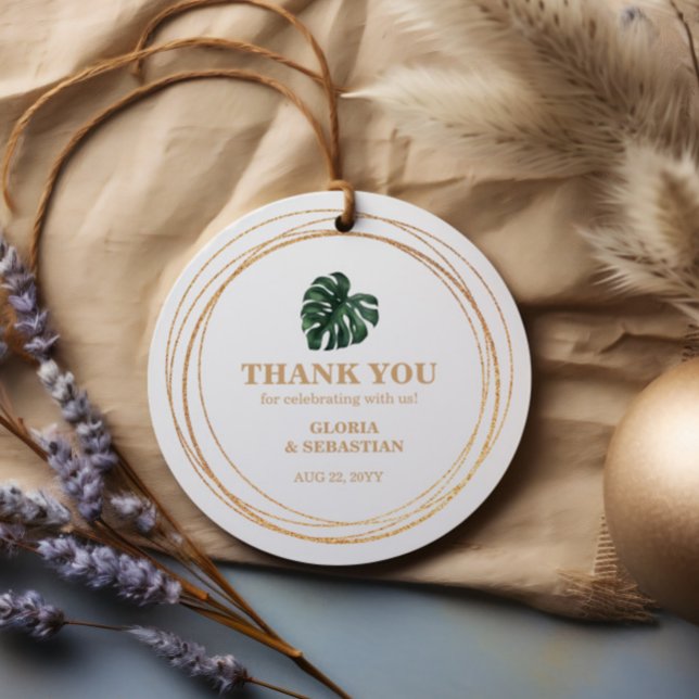 Tropical Palm Leaf  Wedding  Favour Tags (Creator Uploaded)