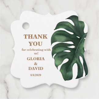 Tropical Palm Leaf Wedding Favour Tags