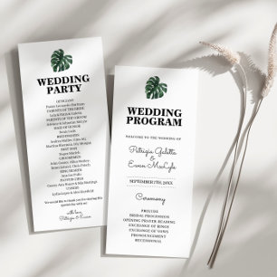 Tropical Palm Leaf Wedding Flat program  Programme