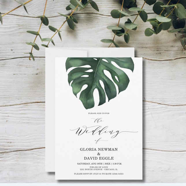 Tropical Palm Leaf  Wedding Invitation (Creator Uploaded)