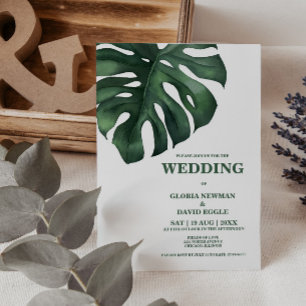 Tropical Palm Leaf Wedding Invitation