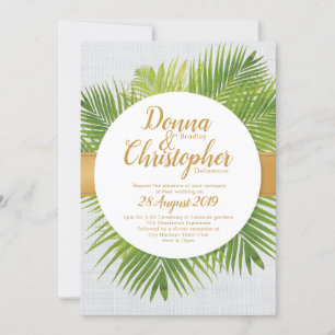 Tropical Palm Leaf Wedding Invitation
