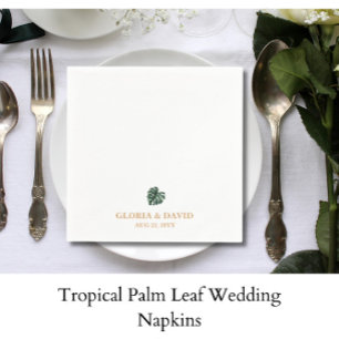 Tropical Palm Leaf Wedding Napkin