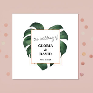 Tropical Palm Leaf Wedding Napkin