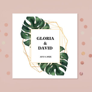 Tropical Palm Leaf Wedding Napkins