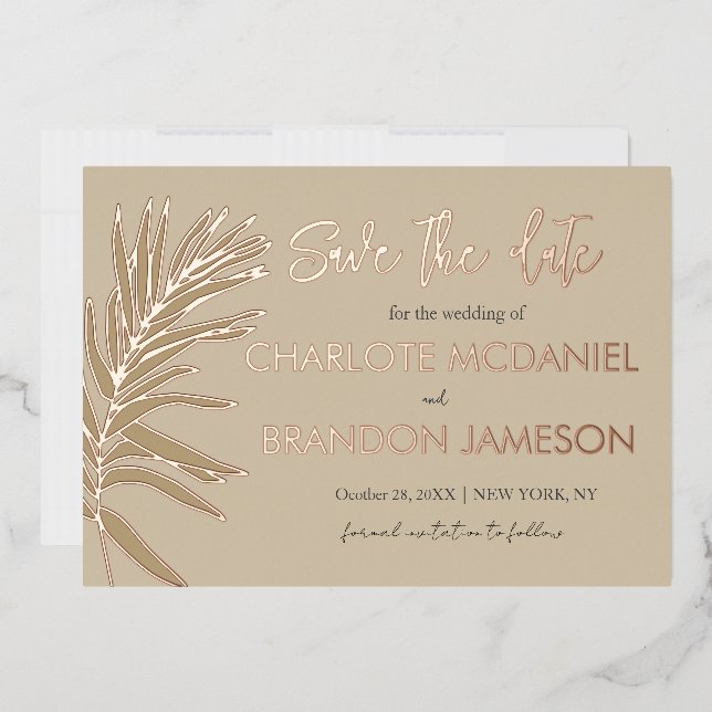 Tropical Palm Leaf Wedding Save The Date   (Envelope)