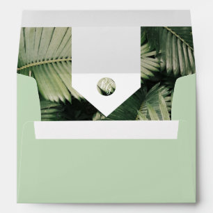 Tropical Palm Leaves 5x7 Wedding Invitation Envelope
