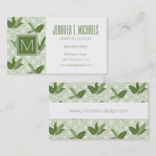Tropical Palm Leaves   Add Your Name Business Card