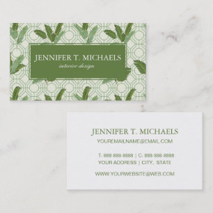 Tropical Palm Leaves Add Your Name Business Card