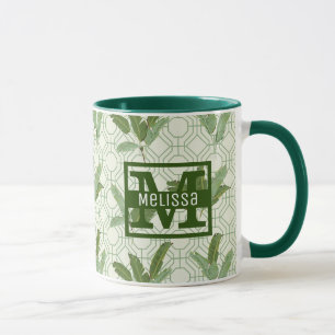 Tropical Palm Leaves Add Your Name Mug