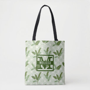 Tropical Palm Leaves   Add Your Name Tote Bag