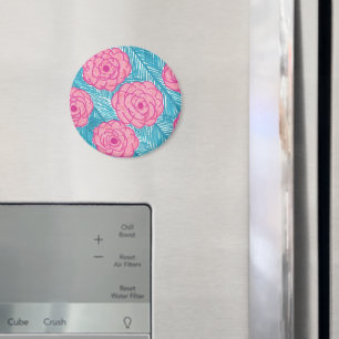 Tropical Palm Leaves and Flowers Magnet