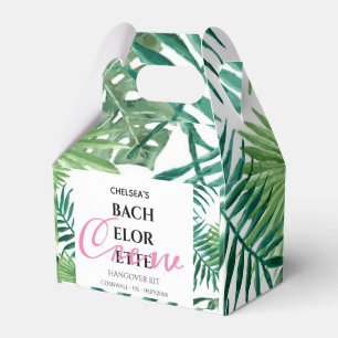 Tropical Palm Leaves Bachelorette Hangover Kit Favour Box