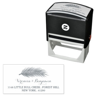 Tropical Palm Leaves Beach Return Address Self-inking Stamp