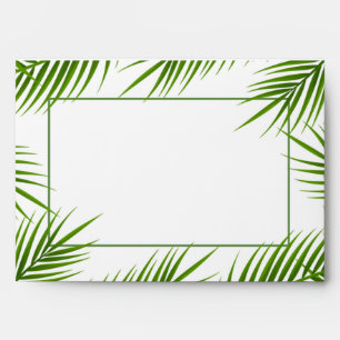 Tropical Palm Leaves Beach Wedding Envelopes