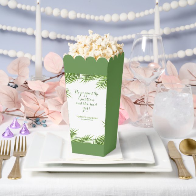 Tropical Palm Leaves Beach Wedding Favour Box (Wedding)