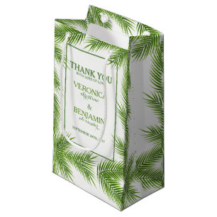 Tropical Palm Leaves Beach Wedding Small Gift Bag