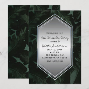 Tropical Palm Leaves Birthday Party Any Event Invitation