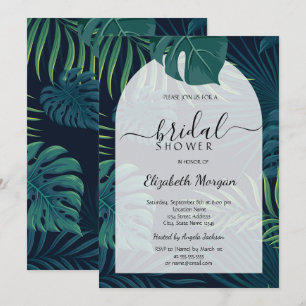 Tropical Palm Leaves Bridal Shower Invitation