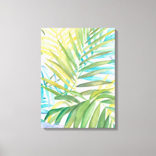Tropical Palm Leaves Canvas Print (Front)