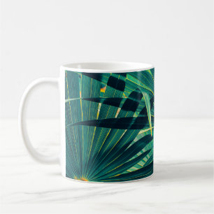 Tropical palm leaves coffee mug