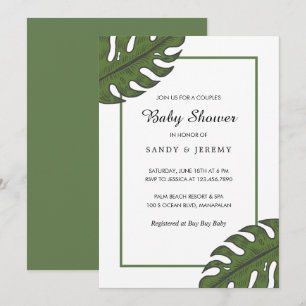 Tropical Palm Leaves Couples Baby Shower Invitation
