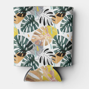 Tropical palm leaves: decorative elements. can cooler