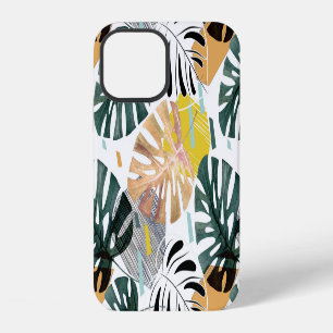 Tropical palm leaves: decorative elements. iPhone 12 case