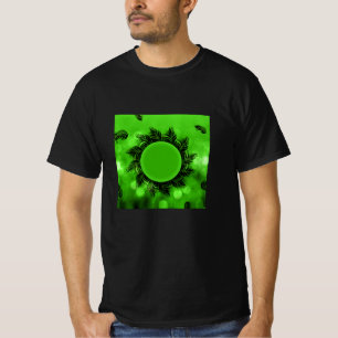 Tropical Palm Leaves Green Circle Frame Botanica  T-Shirt
