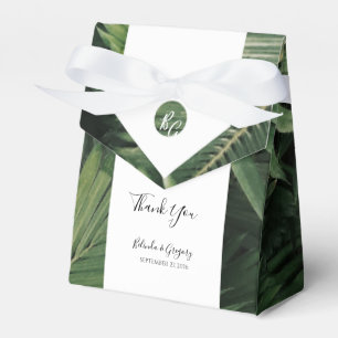 Tropical Palm Leaves Greenery Wedding Favour Box