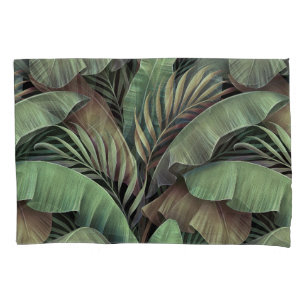 Tropical palm leaves, hand-drawn 3D illustration. Pillowcase