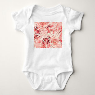 Tropical Palm Leaves, Hawaiian Stylish Pattern. Baby Bodysuit