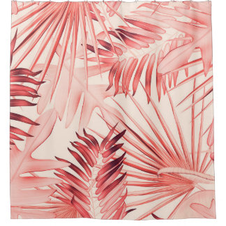 Tropical Palm Leaves, Hawaiian Stylish Pattern. Shower Curtain