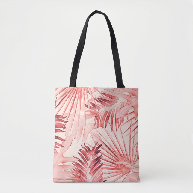 Tropical Palm Leaves, Hawaiian Stylish Pattern. Tote Bag (Front)
