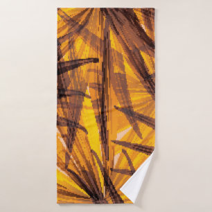 Tropical palm leaves illustration pattern bath towel